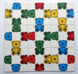 Farebné medvedíky - drevená logická hra 9 dielov
